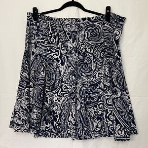 Navy and White Marble Skirt